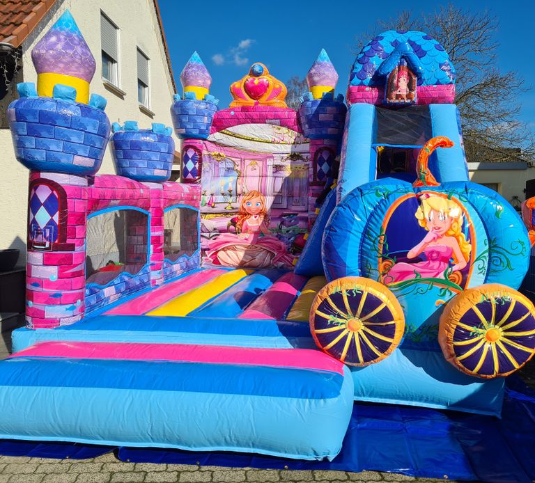 Hüpfburg zum Leihen Hüpfburgen Märchenschloss zur Miete Vermietung Mädchen